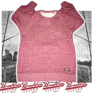 BROOKLYN CLOTH Mens Large Maroon Textured Sweater